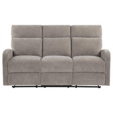  Coaster Furniture Hamilton 603371 Chenille Upholstered Manual Reclining Sofa - Sand IMAGE 2