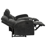  Coaster Furniture Hamilton 603374 Chenille Upholstered Manual Reclining Sofa - Charcoal Grey IMAGE 12