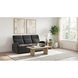  Coaster Furniture Hamilton 603374 Chenille Upholstered Manual Reclining Sofa - Charcoal Grey IMAGE 6