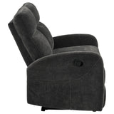  Coaster Furniture Hamilton 603375 Chenille Upholstered Manual Reclining Loveseat - Charcoal Grey IMAGE 10