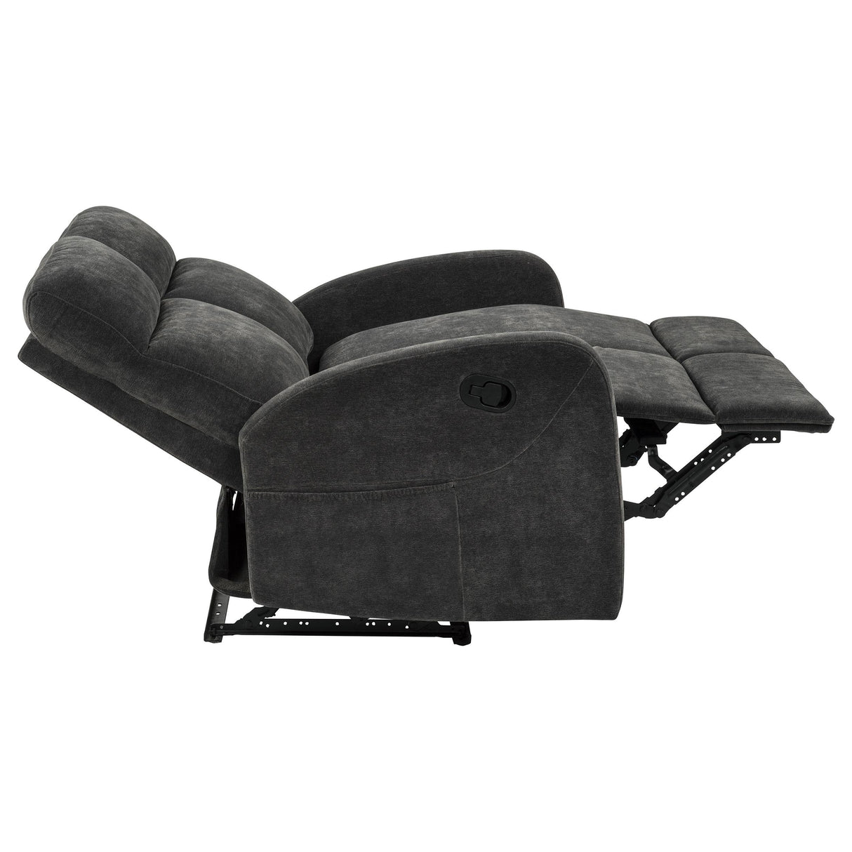  Coaster Furniture Hamilton 603375 Chenille Upholstered Manual Reclining Loveseat - Charcoal Grey IMAGE 11