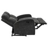  Coaster Furniture Hamilton 603375 Chenille Upholstered Manual Reclining Loveseat - Charcoal Grey IMAGE 11