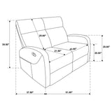  Coaster Furniture Hamilton 603375 Chenille Upholstered Manual Reclining Loveseat - Charcoal Grey IMAGE 6