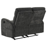  Coaster Furniture Hamilton 603375 Chenille Upholstered Manual Reclining Loveseat - Charcoal Grey IMAGE 8