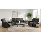  Coaster Furniture Hamilton 603375 Chenille Upholstered Manual Reclining Loveseat - Charcoal Grey IMAGE 9