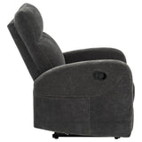  Coaster Furniture Hamilton 603376 Chenille Upholstered Manual Glider Recliner - Charcoal Grey IMAGE 12