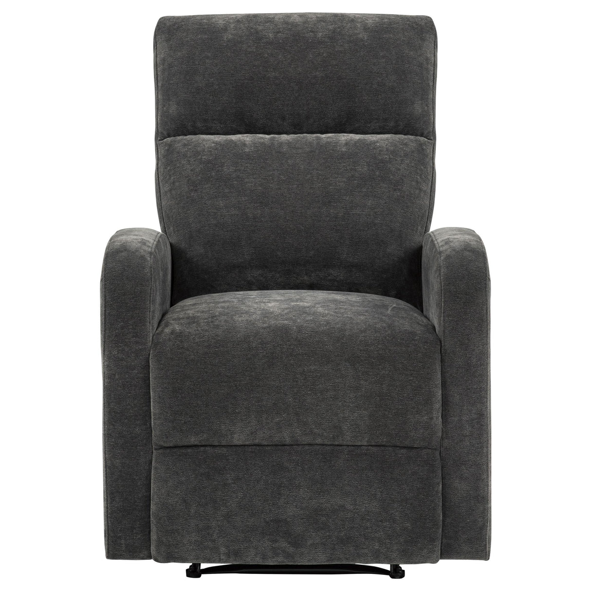  Coaster Furniture Hamilton 603376 Chenille Upholstered Manual Glider Recliner - Charcoal Grey IMAGE 4
