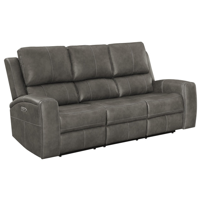  Coaster Furniture Brickston 603431PPP Triple Power Reclining Sofa - Charcoal IMAGE 1
