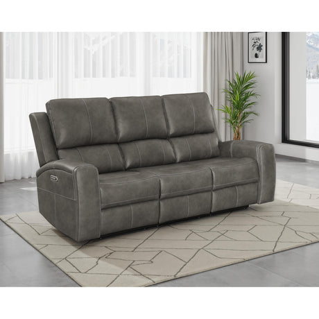  Coaster Furniture Brickston 603431PPP Triple Power Reclining Sofa - Charcoal IMAGE 6