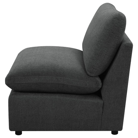 Coaster Furniture Collins 609530AC Modular Armless Chair - Dark Grey IMAGE 4
