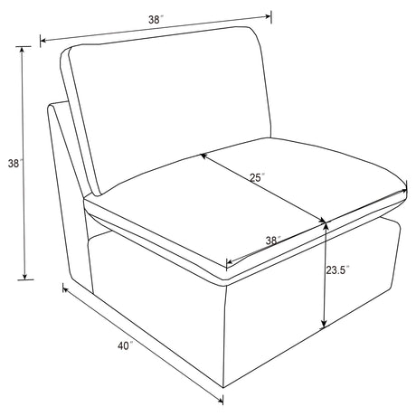  Coaster Furniture Collins 609530AC Modular Armless Chair - Dark Grey IMAGE 9