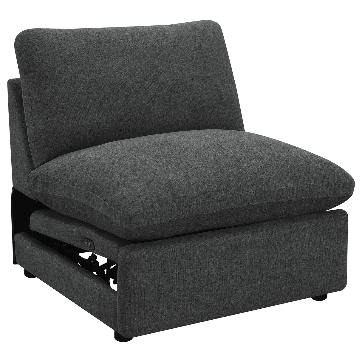 Coaster Furniture Collins 609530ARP Modular Power Armless Recliner - Dark Grey IMAGE 1