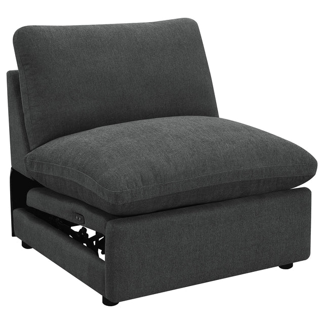  Coaster Furniture Collins 609530ARP Modular Power Armless Recliner - Dark Grey IMAGE 1