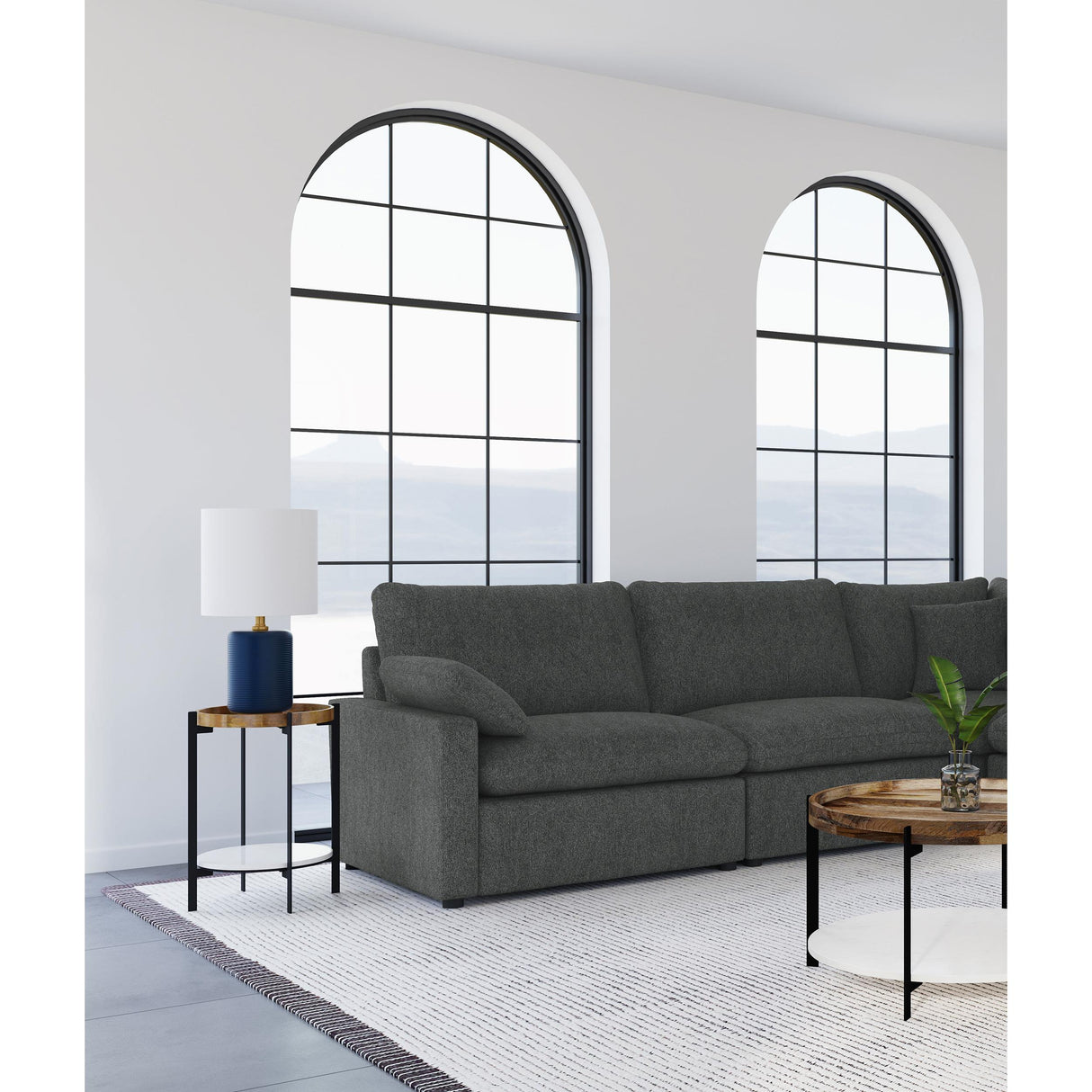  Coaster Furniture Collins 609530ARP Modular Power Armless Recliner - Dark Grey IMAGE 2