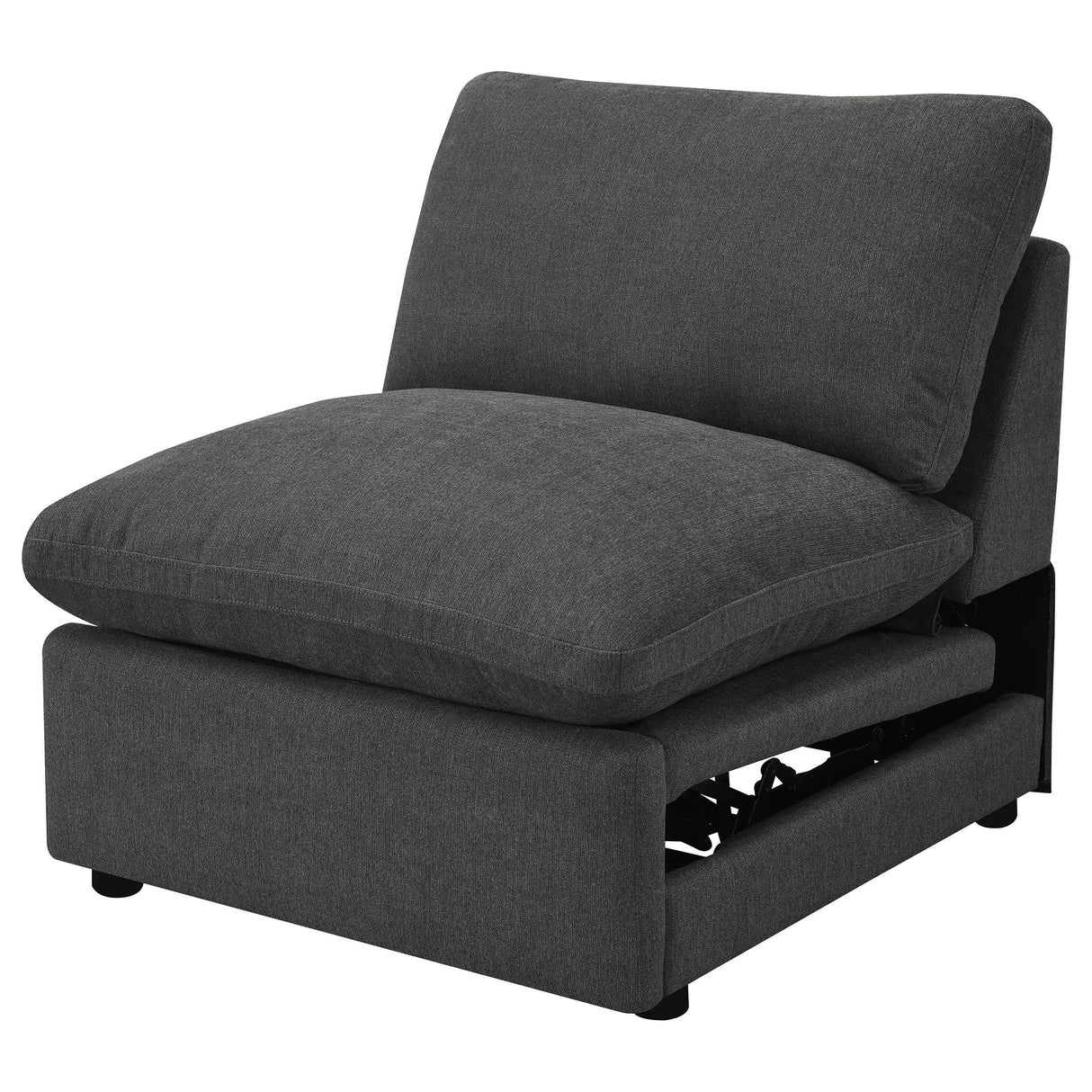 Coaster Furniture Collins 609530ARP Modular Power Armless Recliner - Dark Grey IMAGE 4
