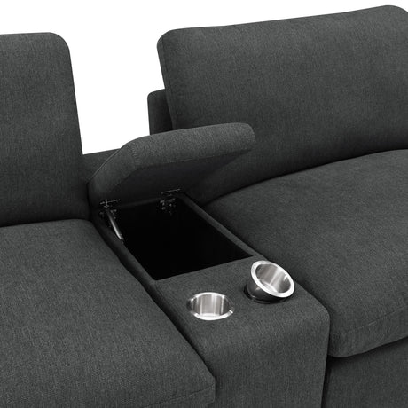 Coaster Furniture Collins 609530CON Upholstered Modular Storage Console - Dark Grey IMAGE 7