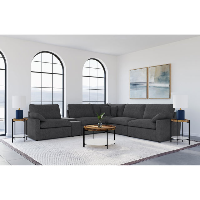  Coaster Furniture Collins 609530P-SET 6-piece Modular Power Reclining Sectional - Dark Grey IMAGE 1