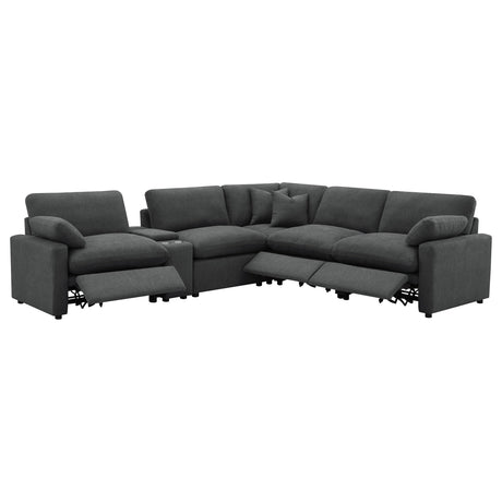  Coaster Furniture Collins 609530P-SET 6-piece Modular Power Reclining Sectional - Dark Grey IMAGE 2