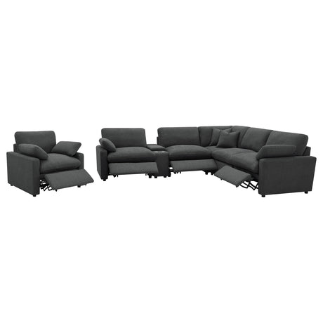  Coaster Furniture Collins 609530P-SET 6-piece Modular Power Reclining Sectional - Dark Grey IMAGE 5