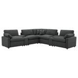  Coaster Furniture Collins 609530P-SETA 7-piece Modular Power Reclining Sectional - Dark Grey IMAGE 1