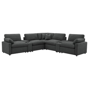  Coaster Furniture Collins 609530P-SETA 7-piece Modular Power Reclining Sectional - Dark Grey IMAGE 1