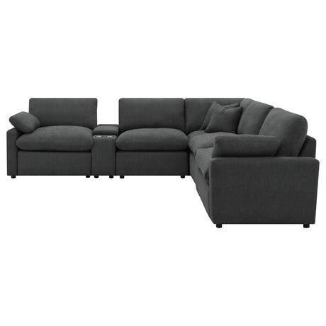  Coaster Furniture Collins 609530P-SETA 7-piece Modular Power Reclining Sectional - Dark Grey IMAGE 2
