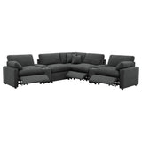  Coaster Furniture Collins 609530P-SETA 7-piece Modular Power Reclining Sectional - Dark Grey IMAGE 4