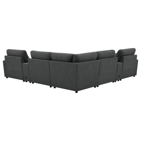  Coaster Furniture Collins 609530P-SETA 7-piece Modular Power Reclining Sectional - Dark Grey IMAGE 5