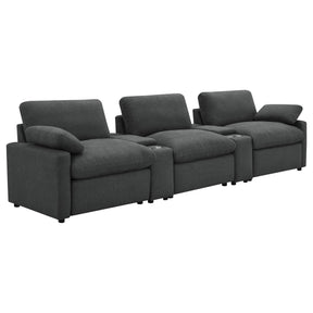  Coaster Furniture Collins 609531PT 5-Piece Power Reclining Home Theater Seating - Dark Grey IMAGE 1