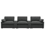  Coaster Furniture Collins 609531PT 5-Piece Power Reclining Home Theater Seating - Dark Grey IMAGE 3