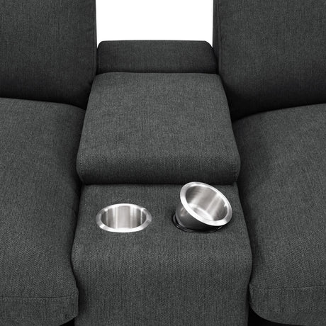  Coaster Furniture Collins 609531PT 5-Piece Power Reclining Home Theater Seating - Dark Grey IMAGE 5
