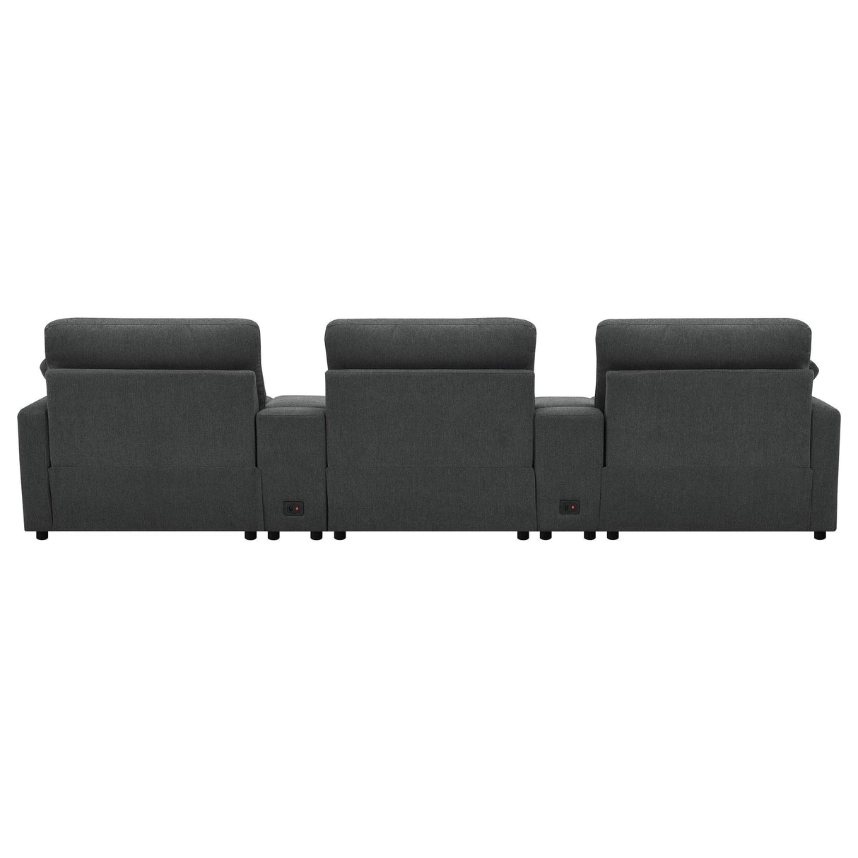 Coaster Furniture Collins 609531PT 5-Piece Power Reclining Home Theater Seating - Dark Grey IMAGE 6