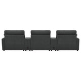  Coaster Furniture Collins 609531PT 5-Piece Power Reclining Home Theater Seating - Dark Grey IMAGE 6