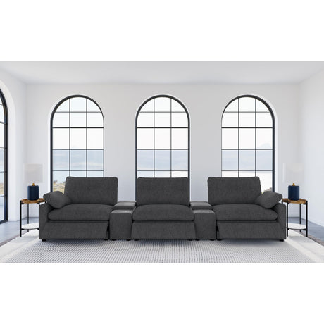  Coaster Furniture Collins 609531PT 5-Piece Power Reclining Home Theater Seating - Dark Grey IMAGE 7
