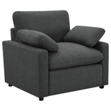  Coaster Furniture Collins 609533P Upholstered Power Recliner Chair - Dark Grey IMAGE 1