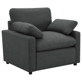  Coaster Furniture Collins 609533P Upholstered Power Recliner Chair - Dark Grey IMAGE 1