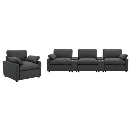  Coaster Furniture Collins 609533P Upholstered Power Recliner Chair - Dark Grey IMAGE 10