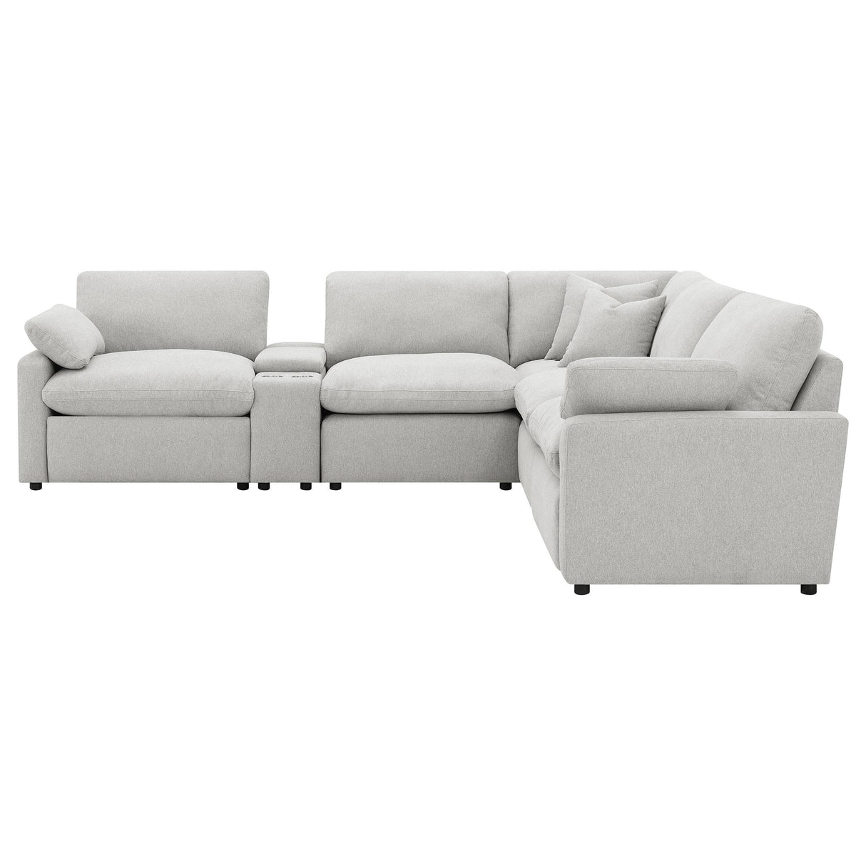  Coaster Furniture Collins 609560P-SET 6-piece Modular Power Reclining Sectional - Grey IMAGE 7
