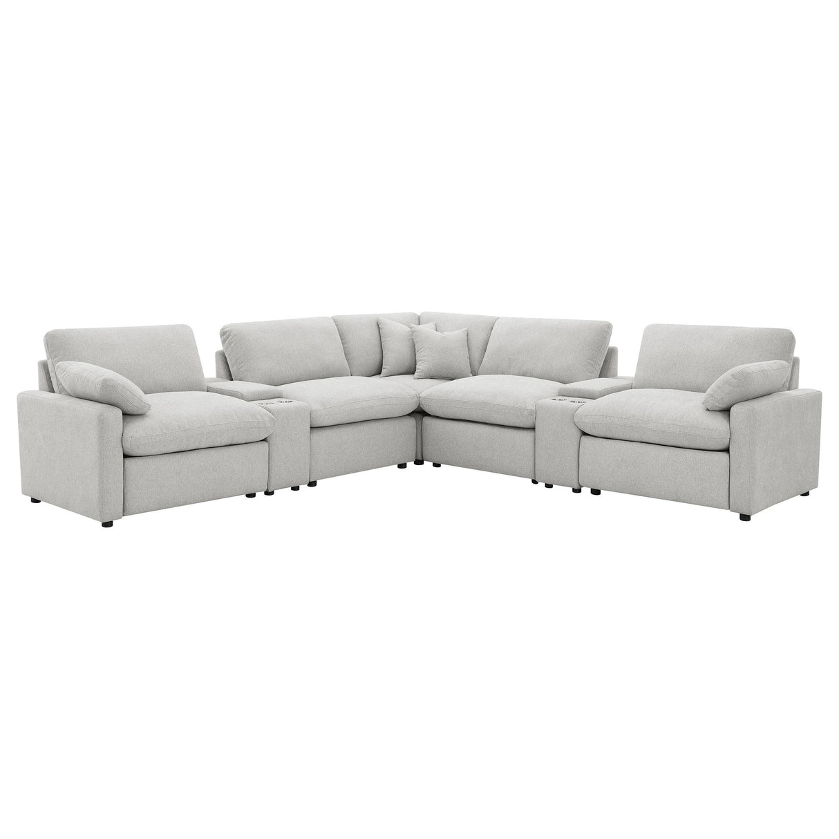  Coaster Furniture Collins 609560P-SETA 7-piece Modular Power Reclining Sectional - Grey IMAGE 1