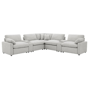  Coaster Furniture Collins 609560P-SETA 7-piece Modular Power Reclining Sectional - Grey IMAGE 1