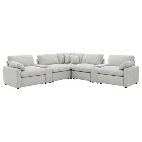  Coaster Furniture Collins 609560P-SETA 7-piece Modular Power Reclining Sectional - Grey IMAGE 1