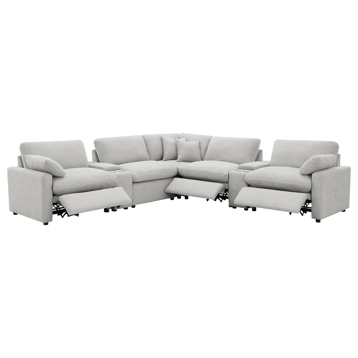  Coaster Furniture Collins 609560P-SETA 7-piece Modular Power Reclining Sectional - Grey IMAGE 5