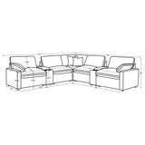  Coaster Furniture Collins 609560P-SETA 7-piece Modular Power Reclining Sectional - Grey IMAGE 8