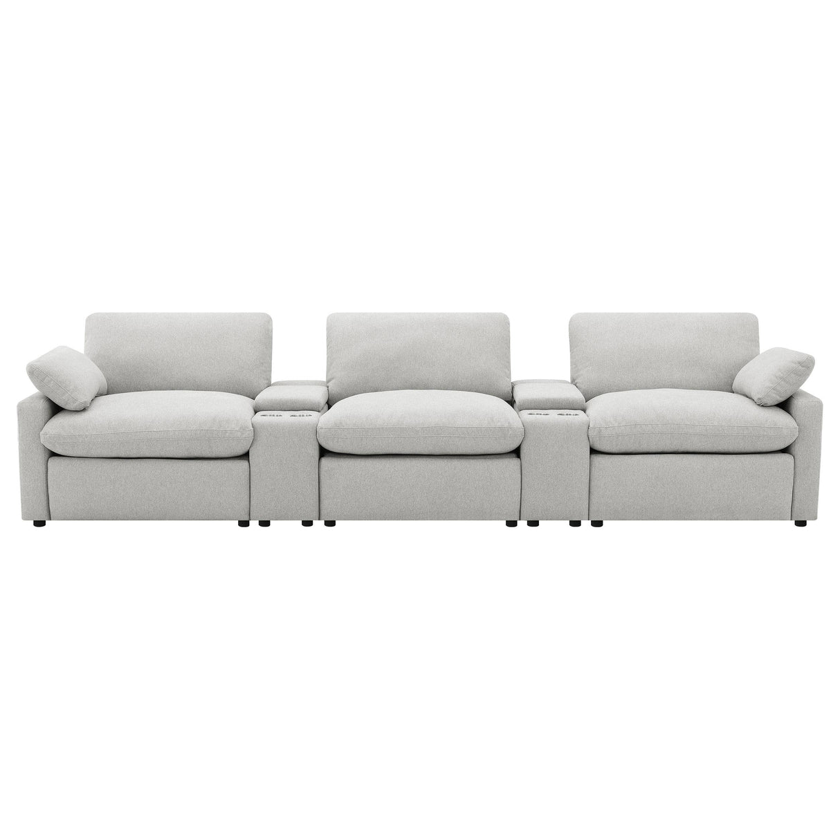  Coaster Furniture Collins 609561PT 5-Piece Power Reclining Home Theater Seating - Grey IMAGE 2