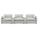  Coaster Furniture Collins 609561PT 5-Piece Power Reclining Home Theater Seating - Grey IMAGE 2