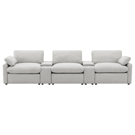  Coaster Furniture Collins 609561PT 5-Piece Power Reclining Home Theater Seating - Grey IMAGE 2