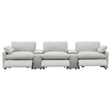  Coaster Furniture Collins 609561PT 5-Piece Power Reclining Home Theater Seating - Grey IMAGE 5