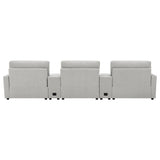  Coaster Furniture Collins 609561PT 5-Piece Power Reclining Home Theater Seating - Grey IMAGE 8