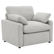  Coaster Furniture Collins 609563P Upholstered Power Recliner Chair - Grey IMAGE 1