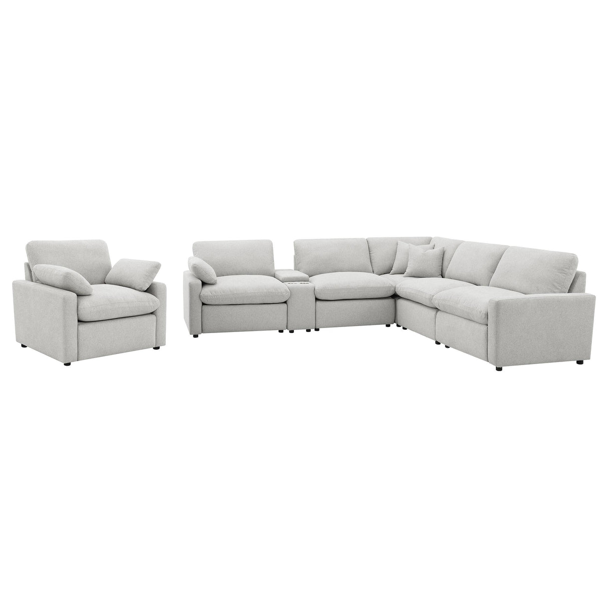  Coaster Furniture Collins 609563P Upholstered Power Recliner Chair - Grey IMAGE 8